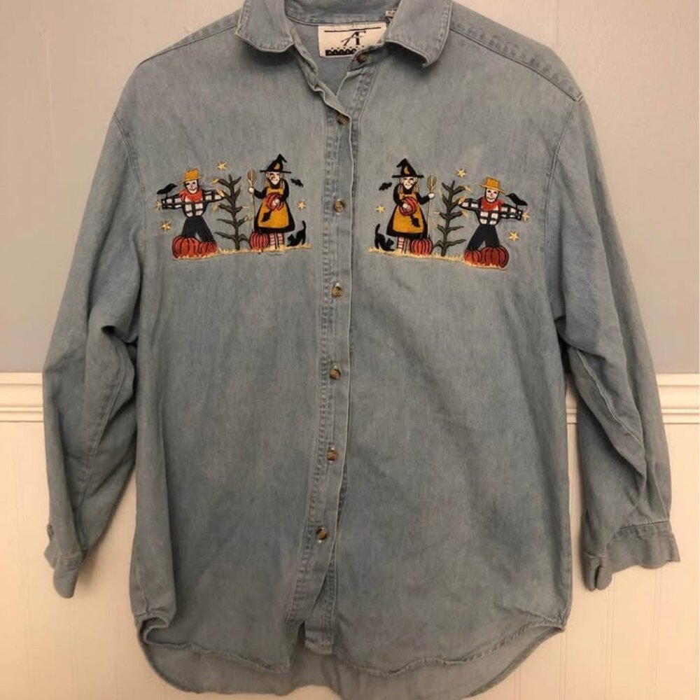 Vintage Fall Top, Womens Fall Top, Womens Vintage Top, Fall Button Up, Womens Fa